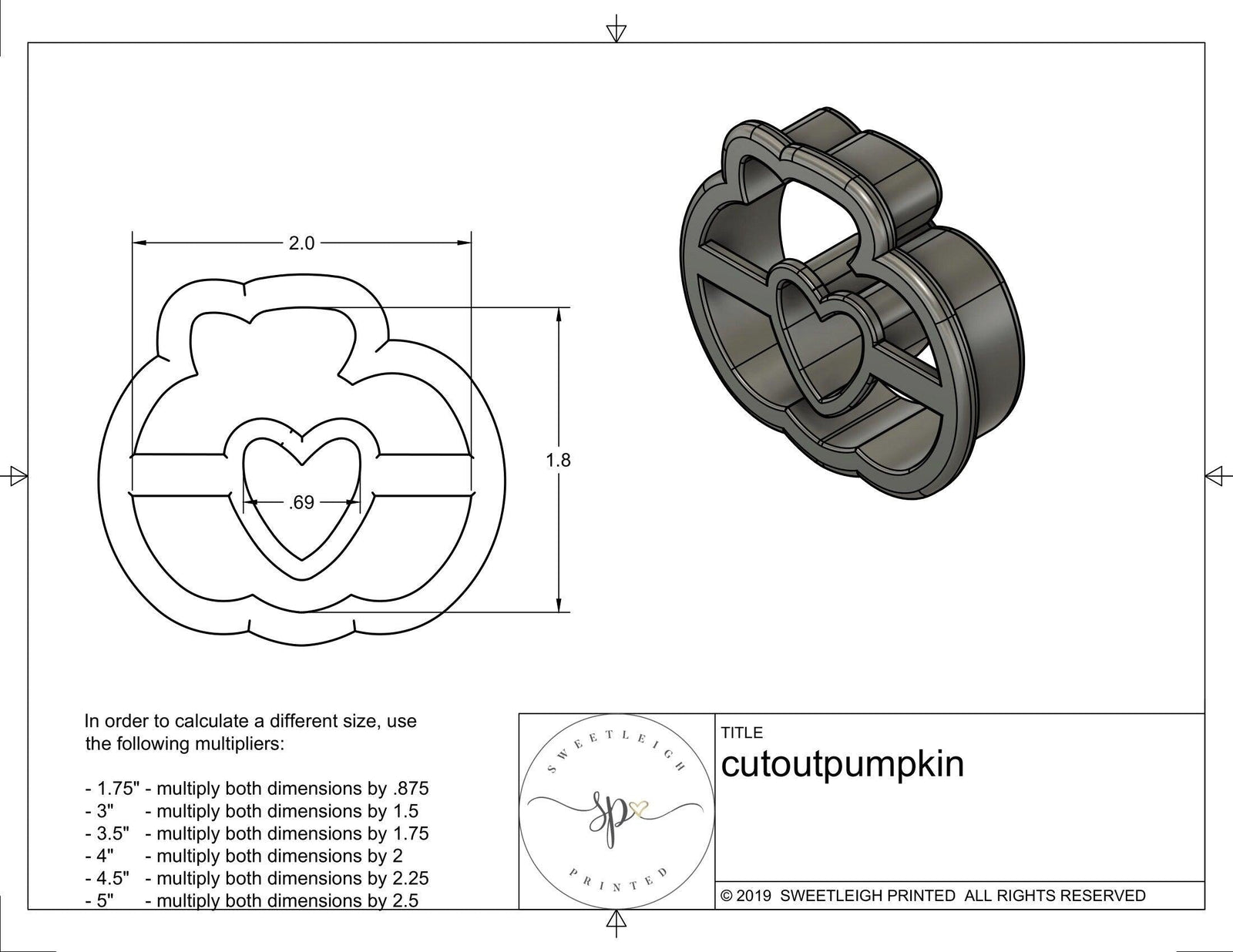 Cutout Pumpkin Cookie Cutter - Sweetleigh 