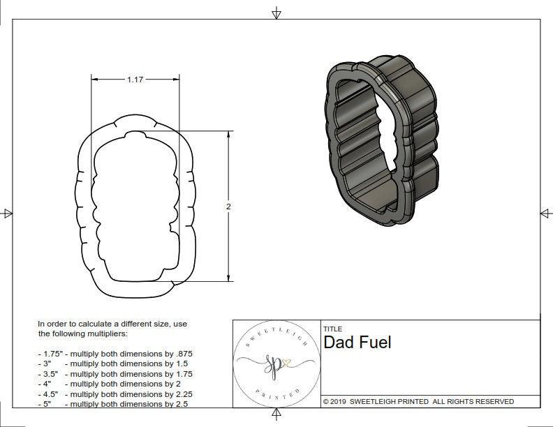 Dad Fuel Cookie Cutter - Sweetleigh 