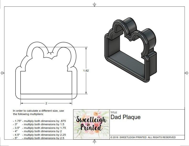 Dad Plaque Cookie Cutter - Sweetleigh 