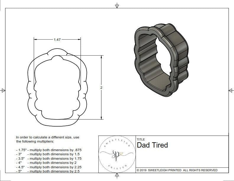 Dad Tired Cookie Cutter - Sweetleigh 