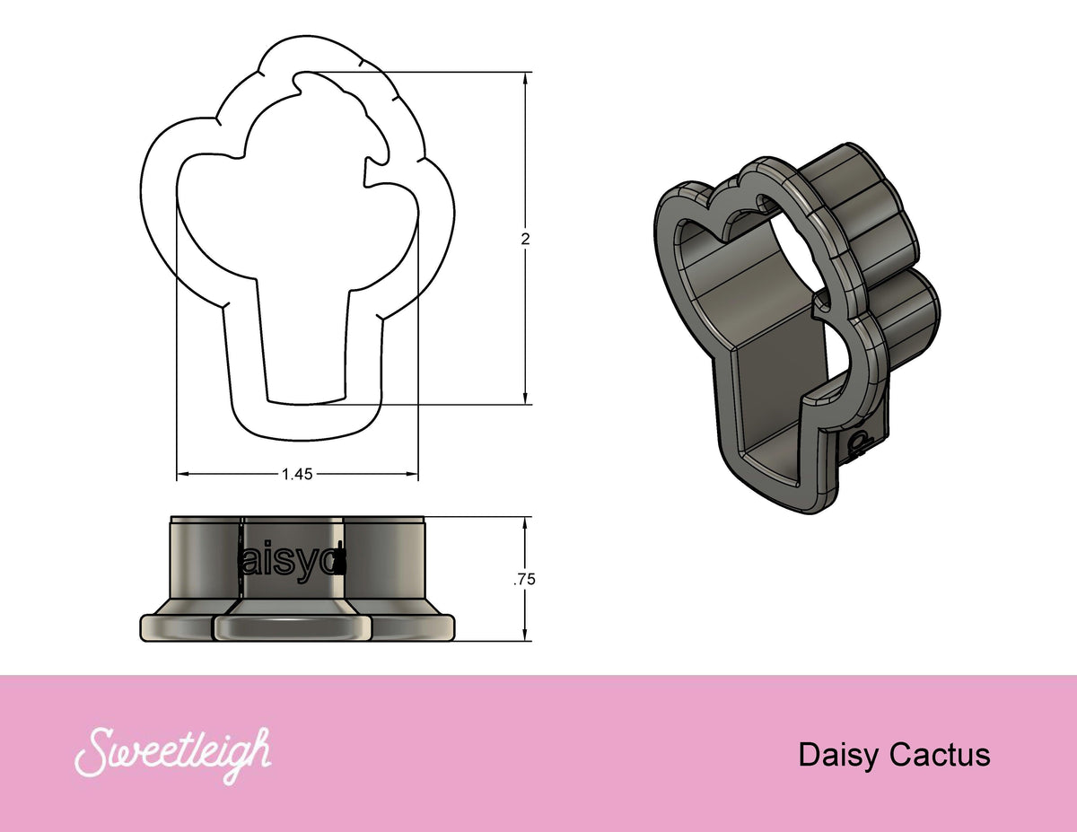 Daisy Cactus Cookie Cutter - Sweetleigh 