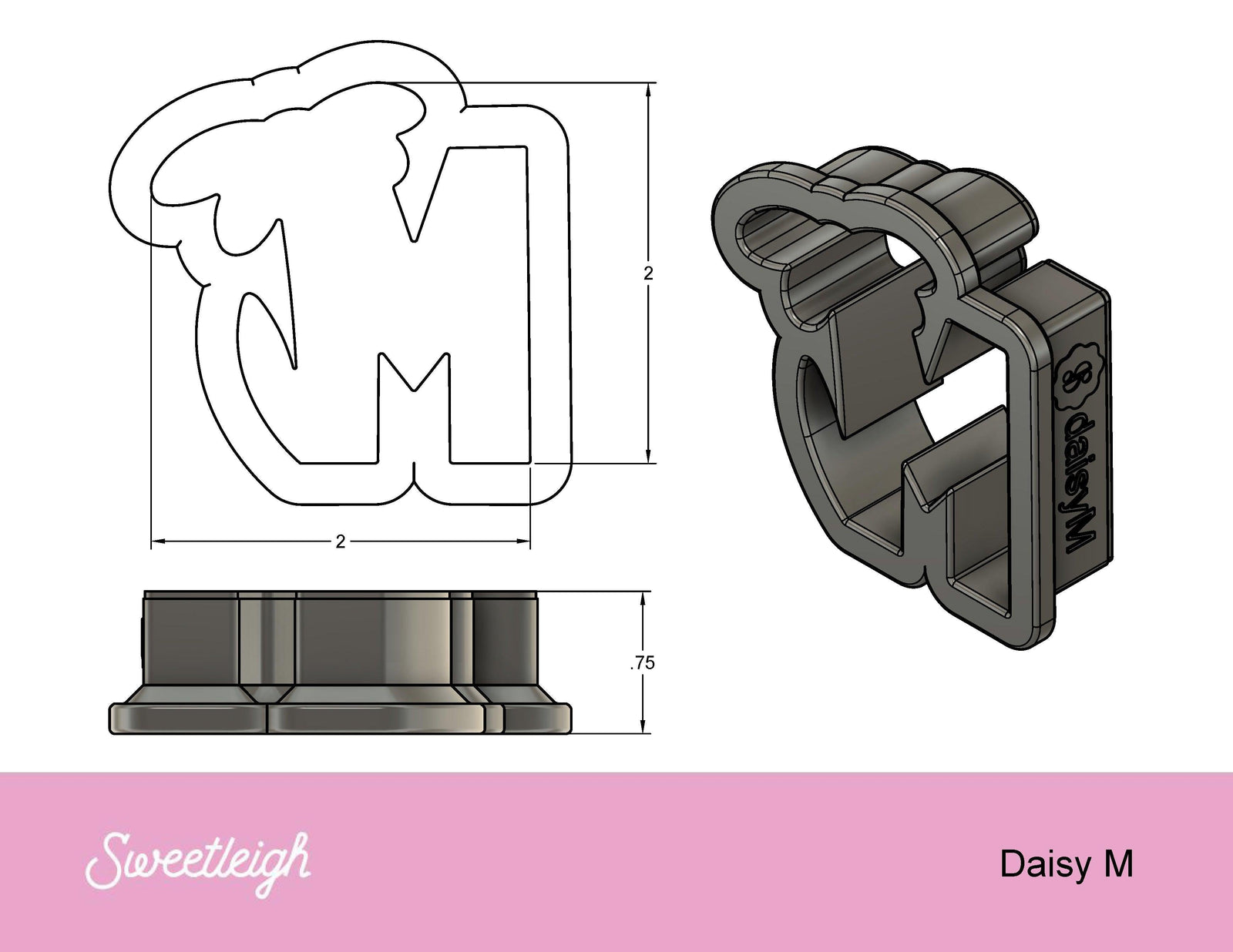 Daisy M Cookie Cutter - Sweetleigh 