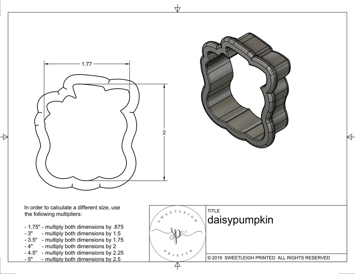 Daisy Pumpkin Cookie Cutter - Sweetleigh 