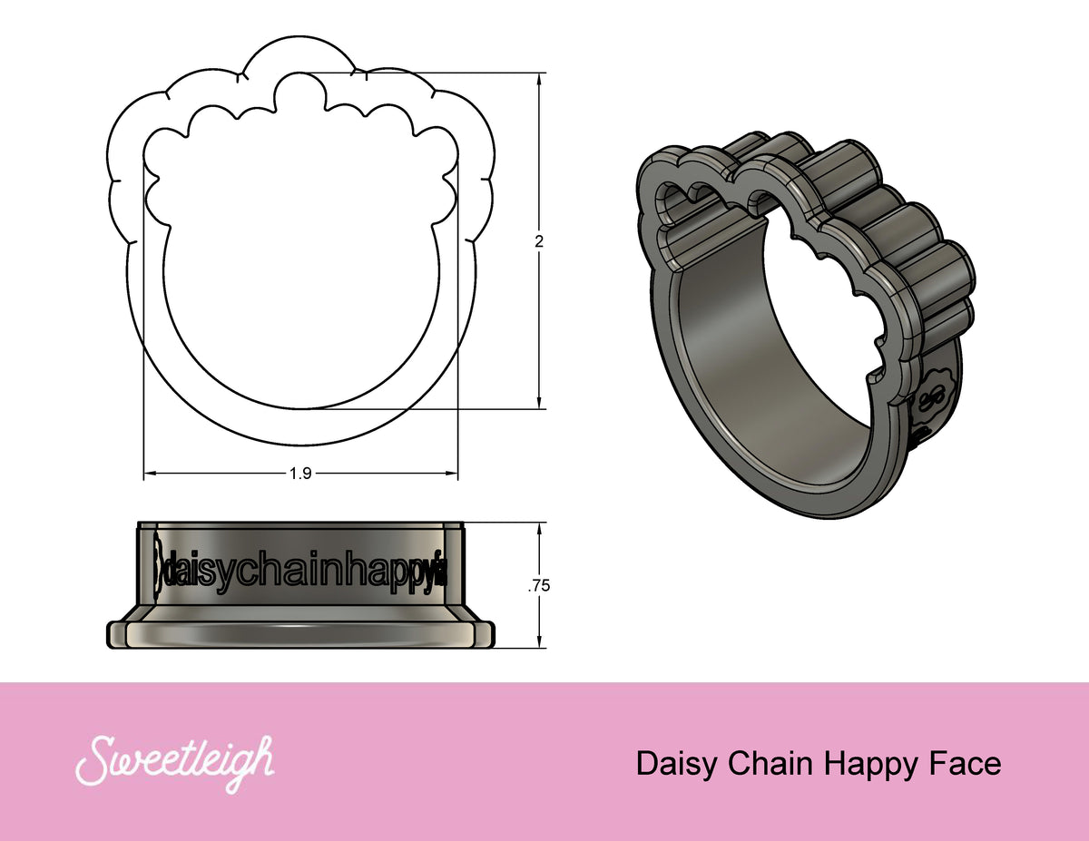 Daisy Chain Happy Face Cookie Cutter