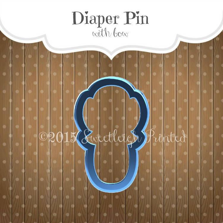 Diaper Pin with Bow Cookie Cutter - Sweetleigh 