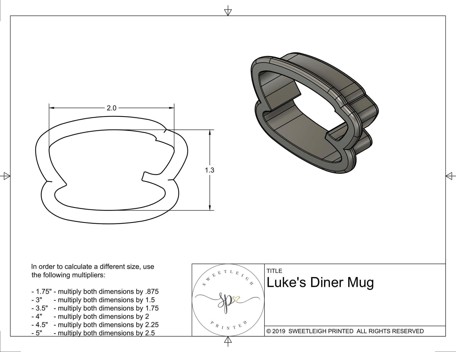 Diner Mug Cookie Cutter - Sweetleigh 