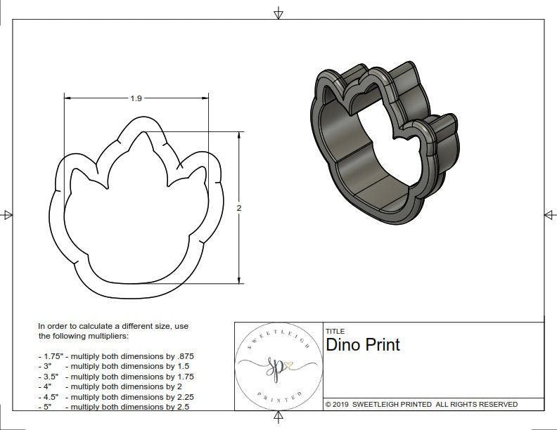 Dino Print Cookie Cutter - Sweetleigh 