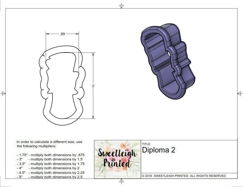 Diploma 2 Cookie Cutter - Sweetleigh 