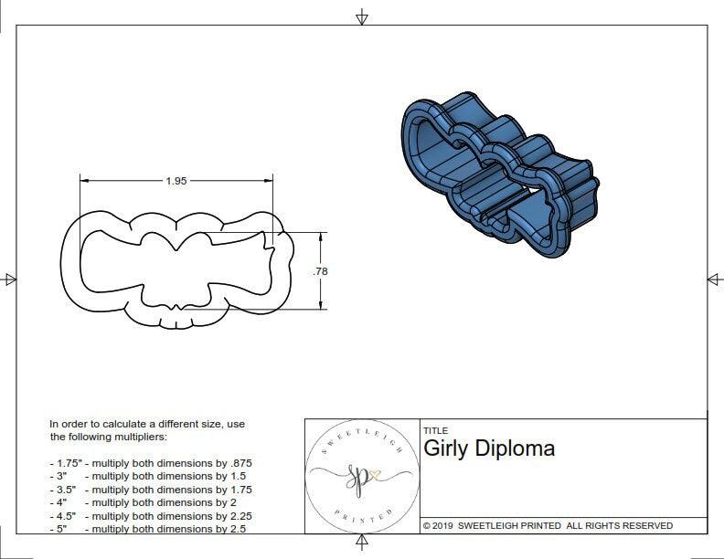 Diploma with Bow Cookie Cutter - Sweetleigh 