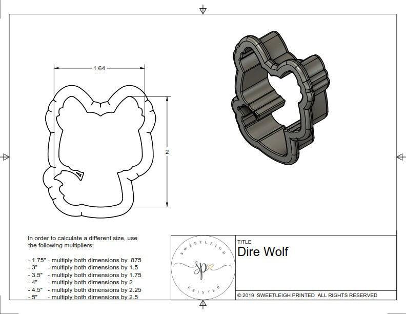 Dire Wolf Cookie Cutter - Sweetleigh 