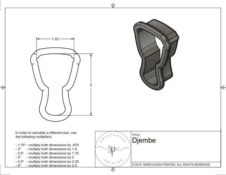 Djembe Cookie Cutter - Sweetleigh 