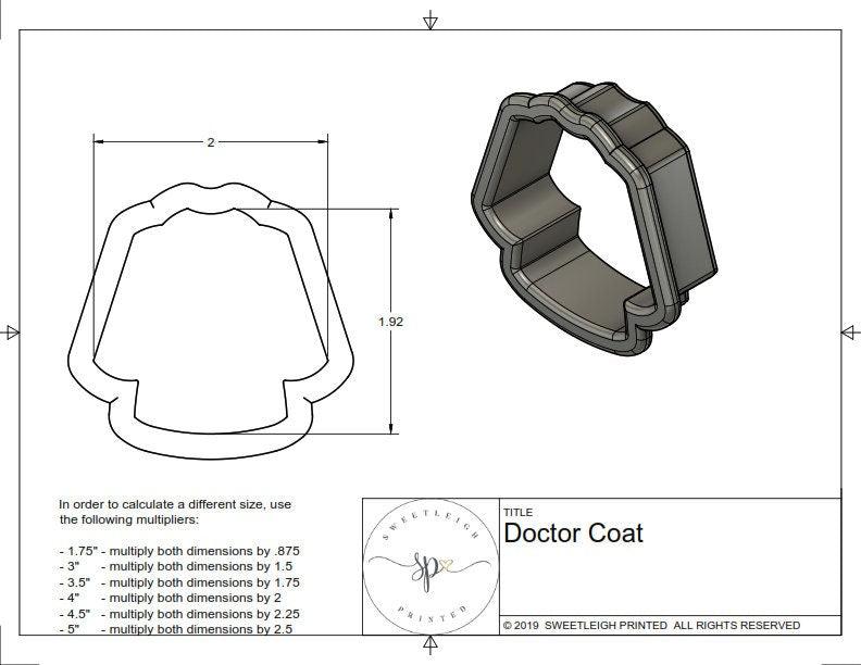 Doctor Coat Cookie Cutter - Sweetleigh 