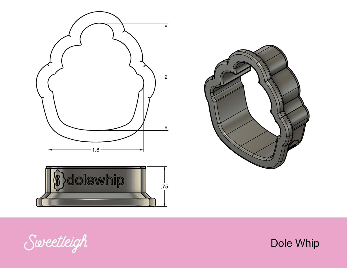 Dole Whip Cookie Cutter - Sweetleigh 