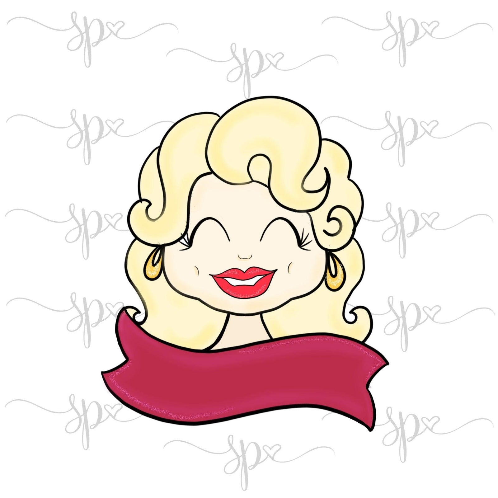 Dolly with Banner Cookie Cutter - Sweetleigh 