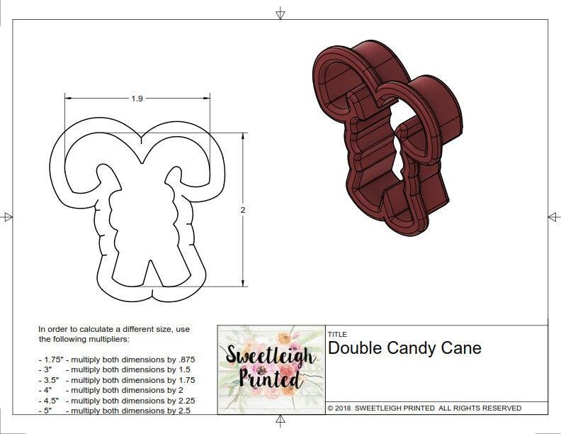 Double Candy Cane Cookie Cutter - Sweetleigh 