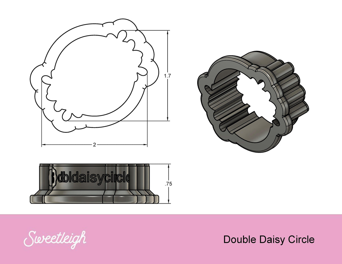 Double Daisy Circle Cookie Cutter - Sweetleigh 