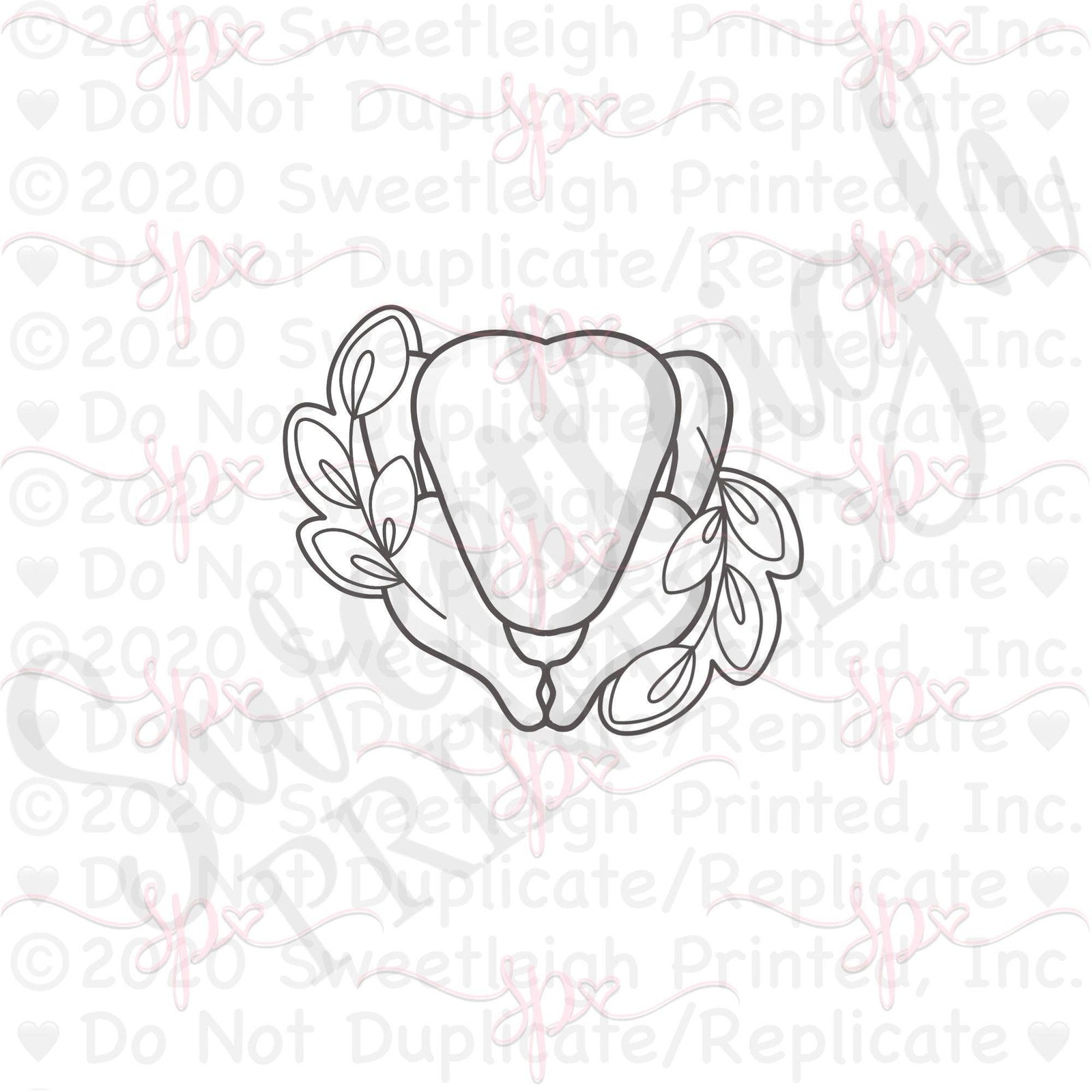 Double Greenery Roast Turkey Cookie Cutters - Sweetleigh 