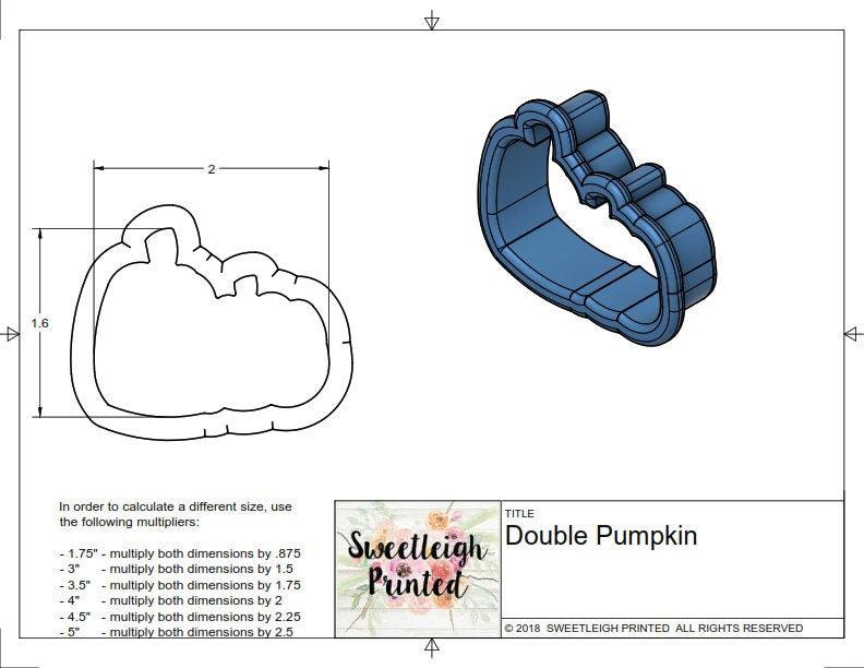 Double Pumpkins Cookie Cutter - Sweetleigh 