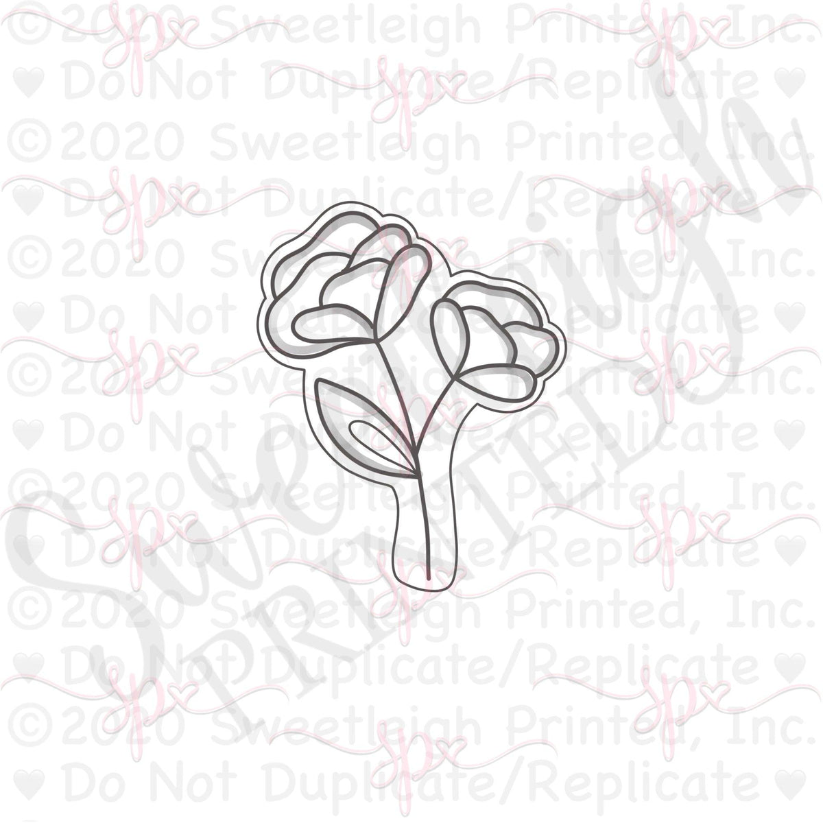 Double Rose Cookie Cutter - Sweetleigh 