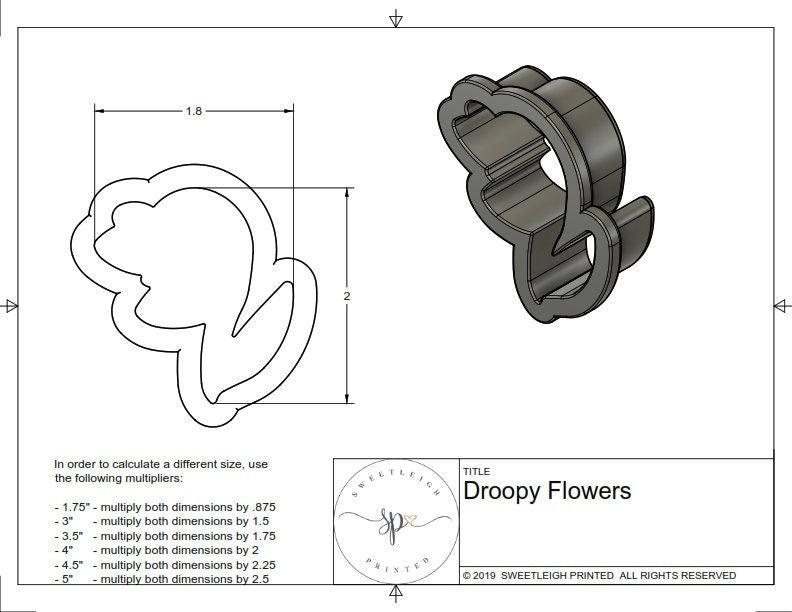 Droopy Flowers Cookie Cutter - Sweetleigh 