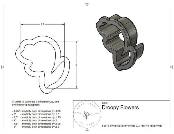 Droopy Flowers Cookie Cutter - Sweetleigh