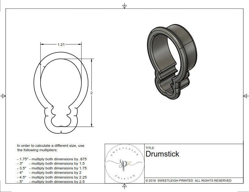 Drumstick Cookie Cutter - Sweetleigh 