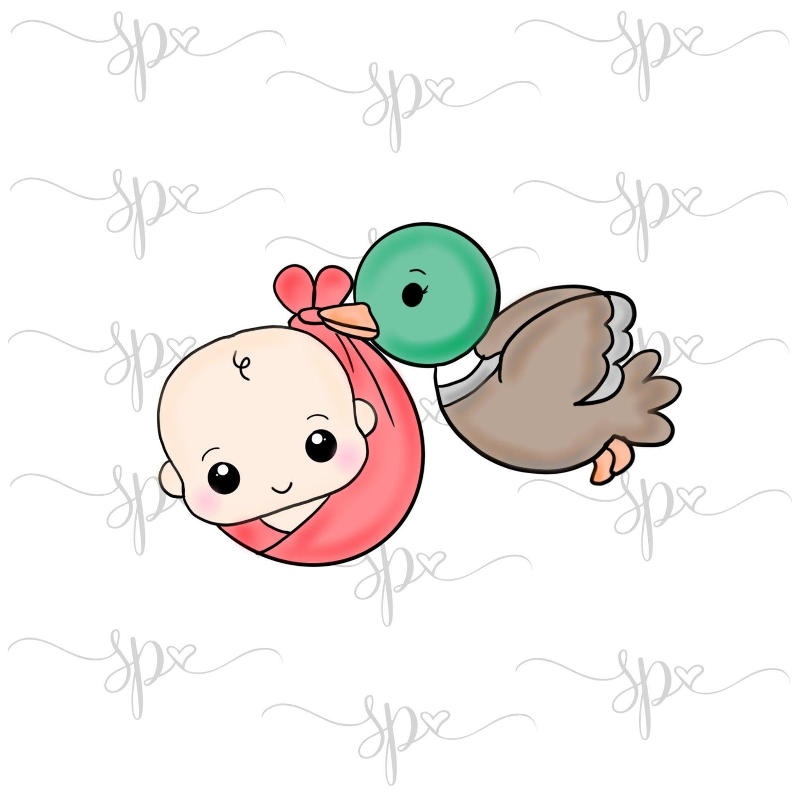 Duck with Baby Cookie cutter - Sweetleigh 