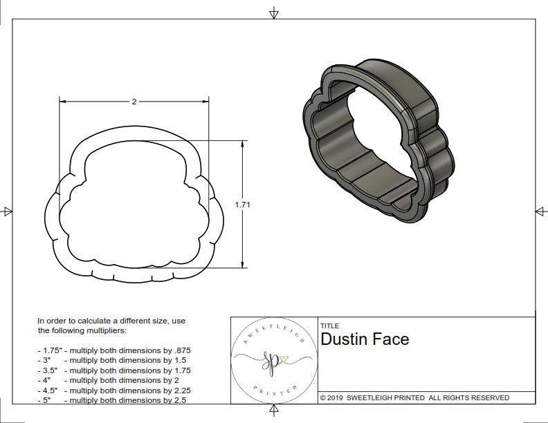 Dustin Face Cookie Cutter - Sweetleigh 