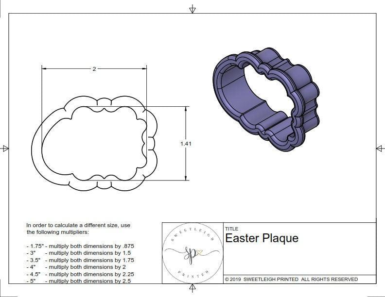 Easter Plaque Cookie Cutter - Sweetleigh 