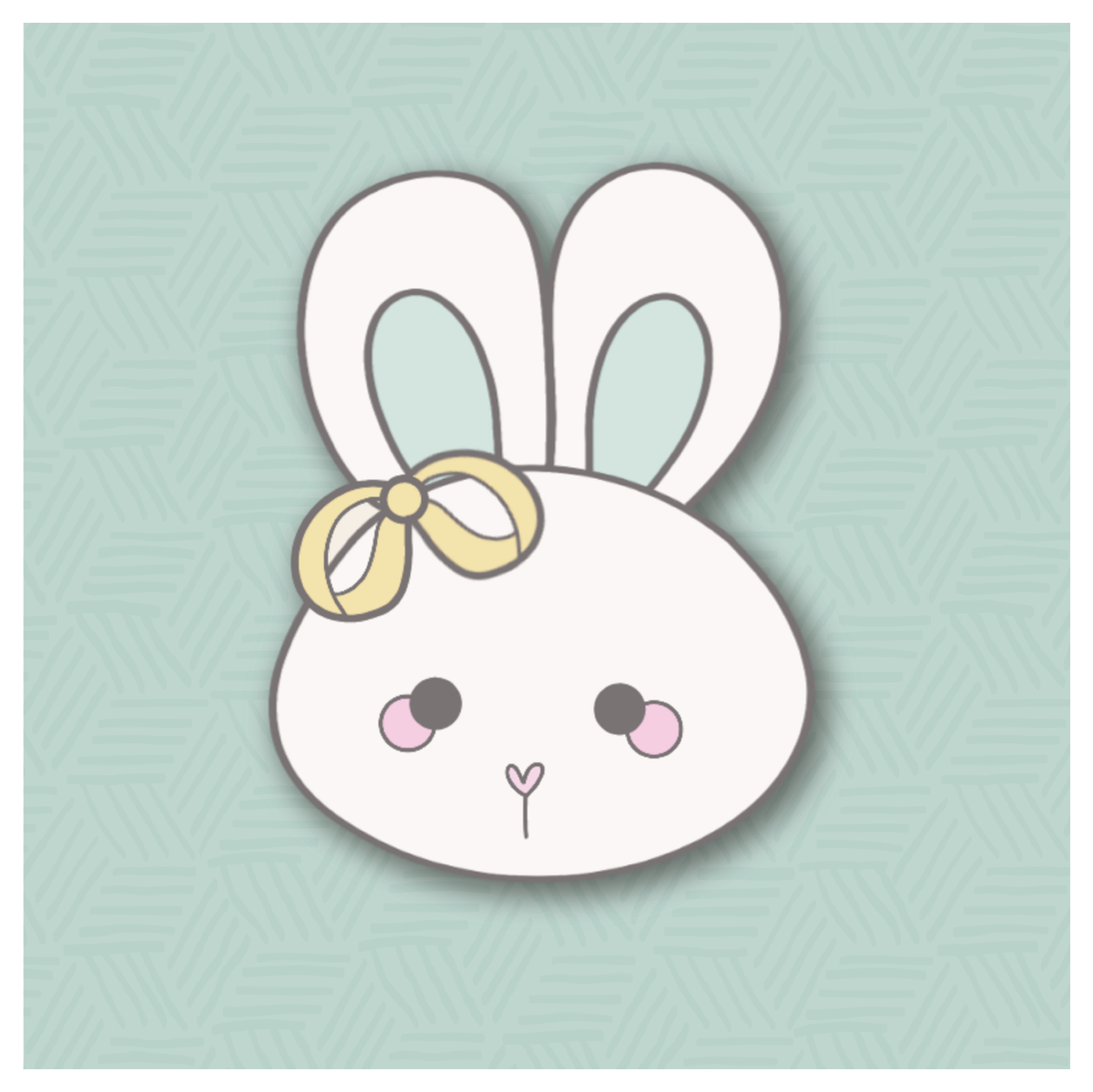 Girly Bunny Face 2022 Cookie Cutter
