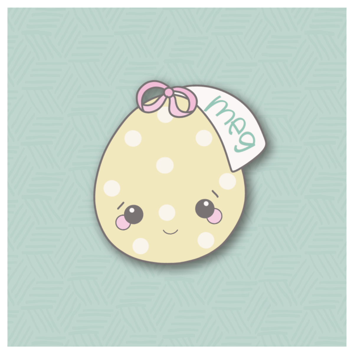 Girly Egg with Tag 2022 Cookie Cutter
