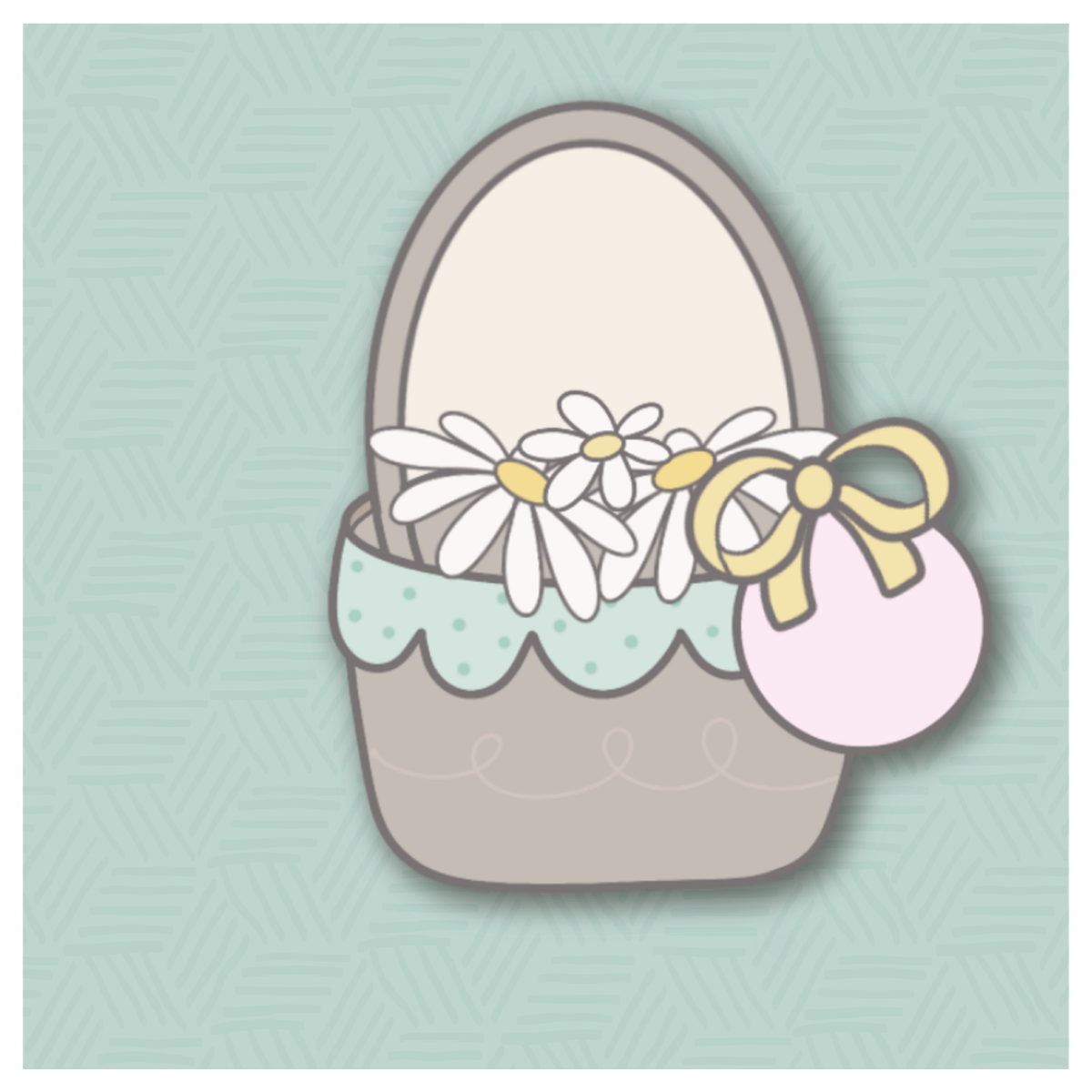 Easter Basket with Tag 2022 Cookie Cutter