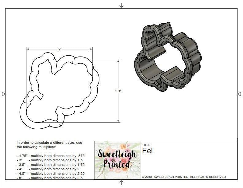 Eel Cookie Cutter - Sweetleigh 