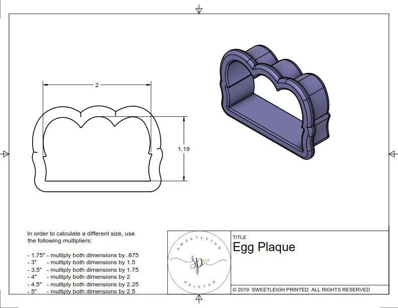 Egg Plaque Cookie Cutter - Sweetleigh 