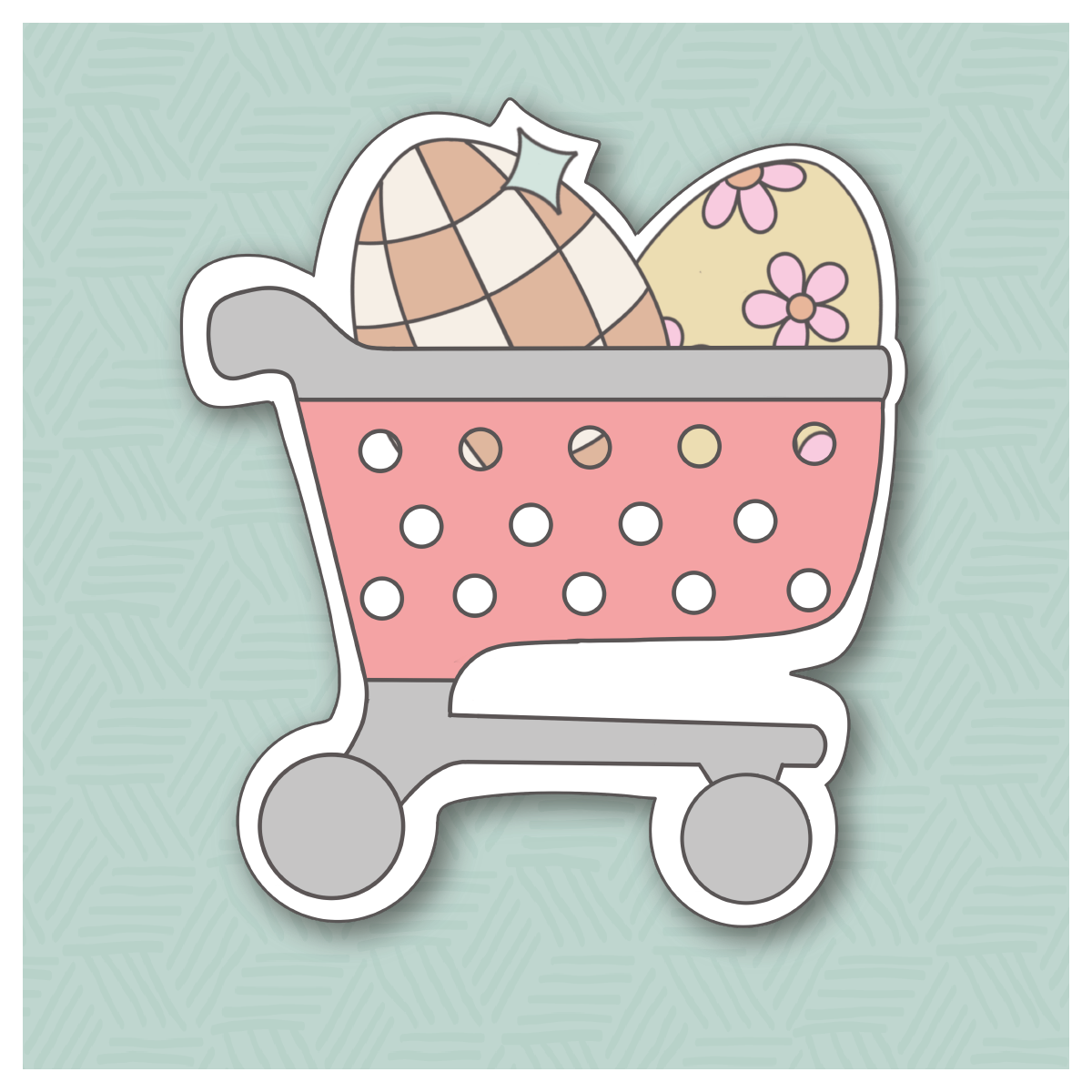 Egg Shopping Cart Cookie Cutter