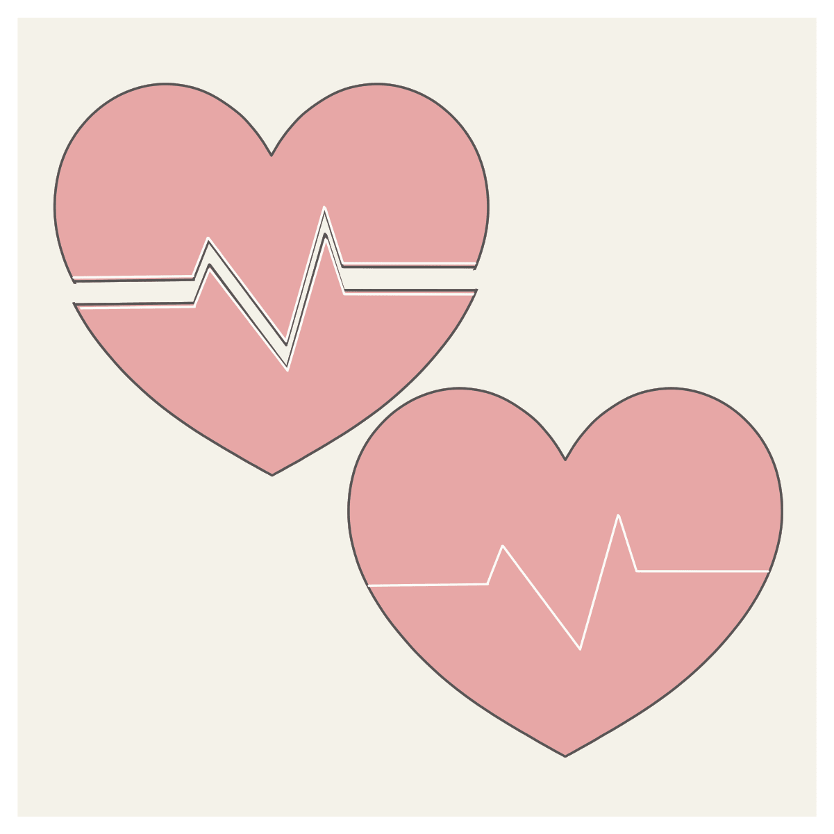 EKG Heart 2 Piece Cookie Cutter - Sweetleigh 