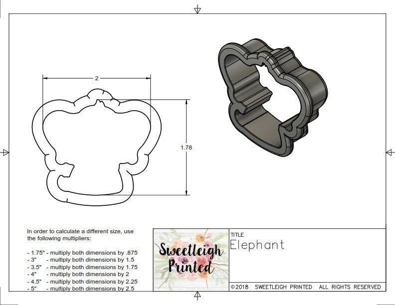Elephant Cookie Cutter - Sweetleigh 