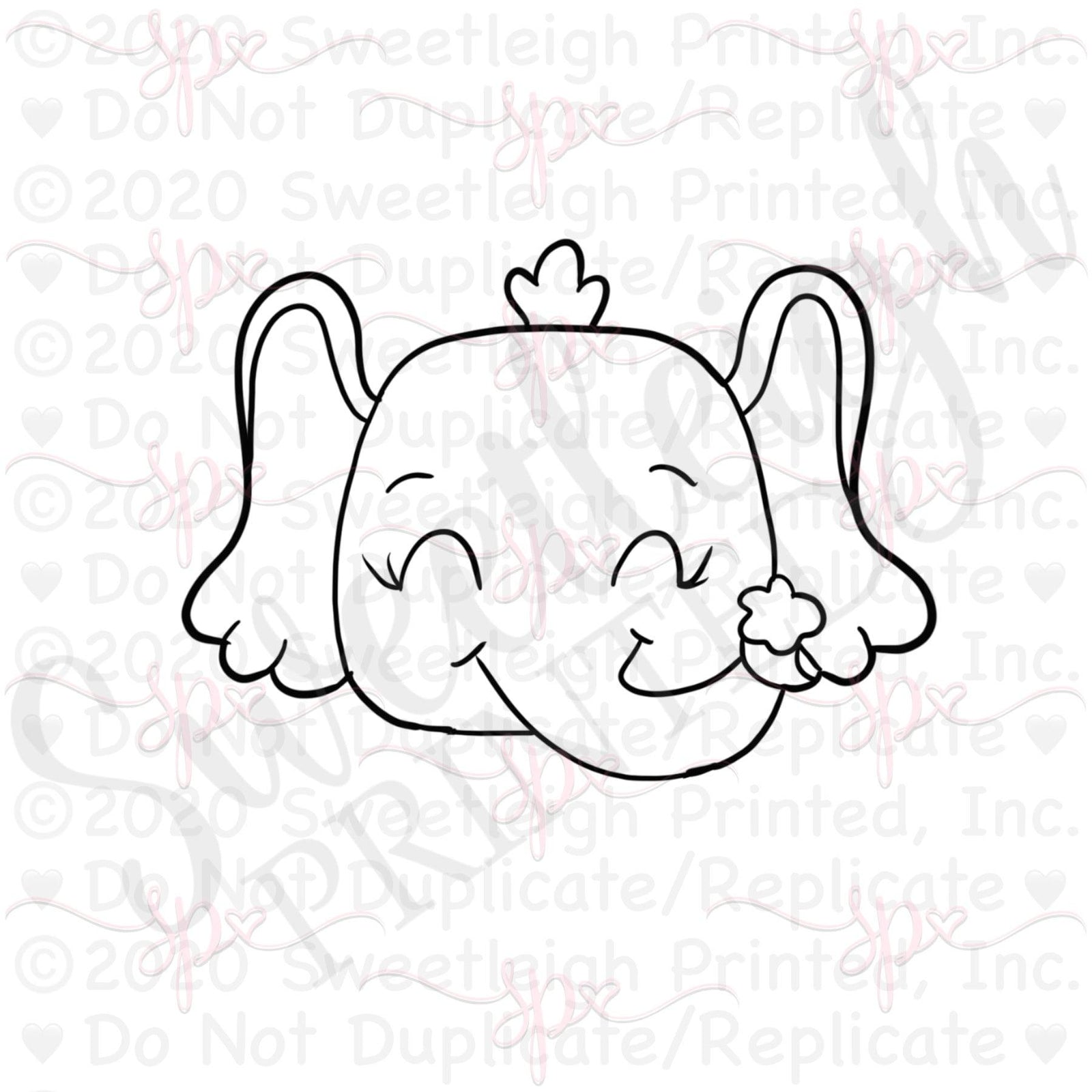 Elephant Face 2020 Cookie Cutter - Sweetleigh 