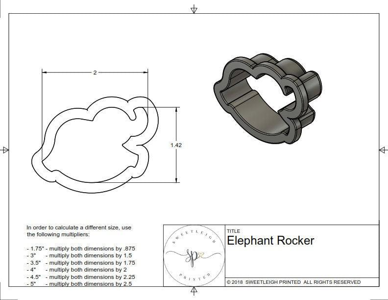 Elephant Rocker Cookie Cutter - Sweetleigh 