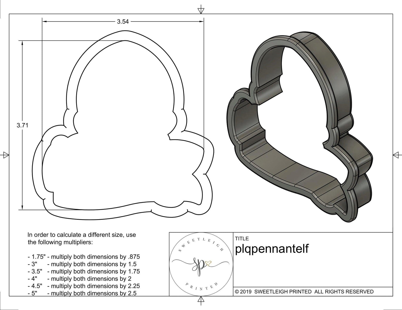 Elf with Pennant Plaque Cookie Cutter - Sweetleigh 