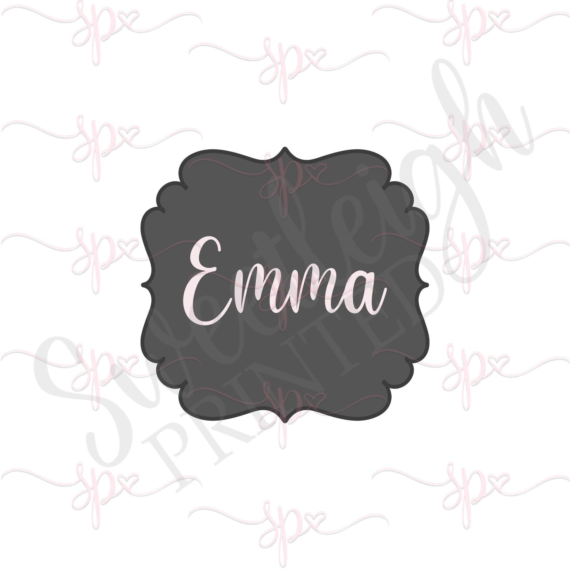 Emma Plaque Cookie Cutter - Sweetleigh 