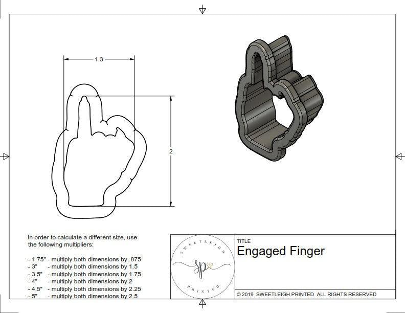 Engaged Finger Cookie Cutter - Sweetleigh 
