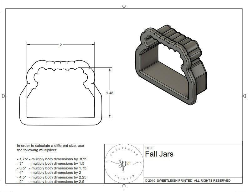 Fall Jars Cookie Cutter - Sweetleigh 