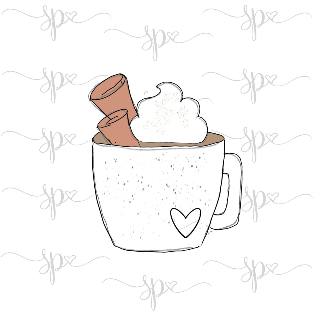 Fall Mug with Heart Cutout Cookie Cutter - Sweetleigh 