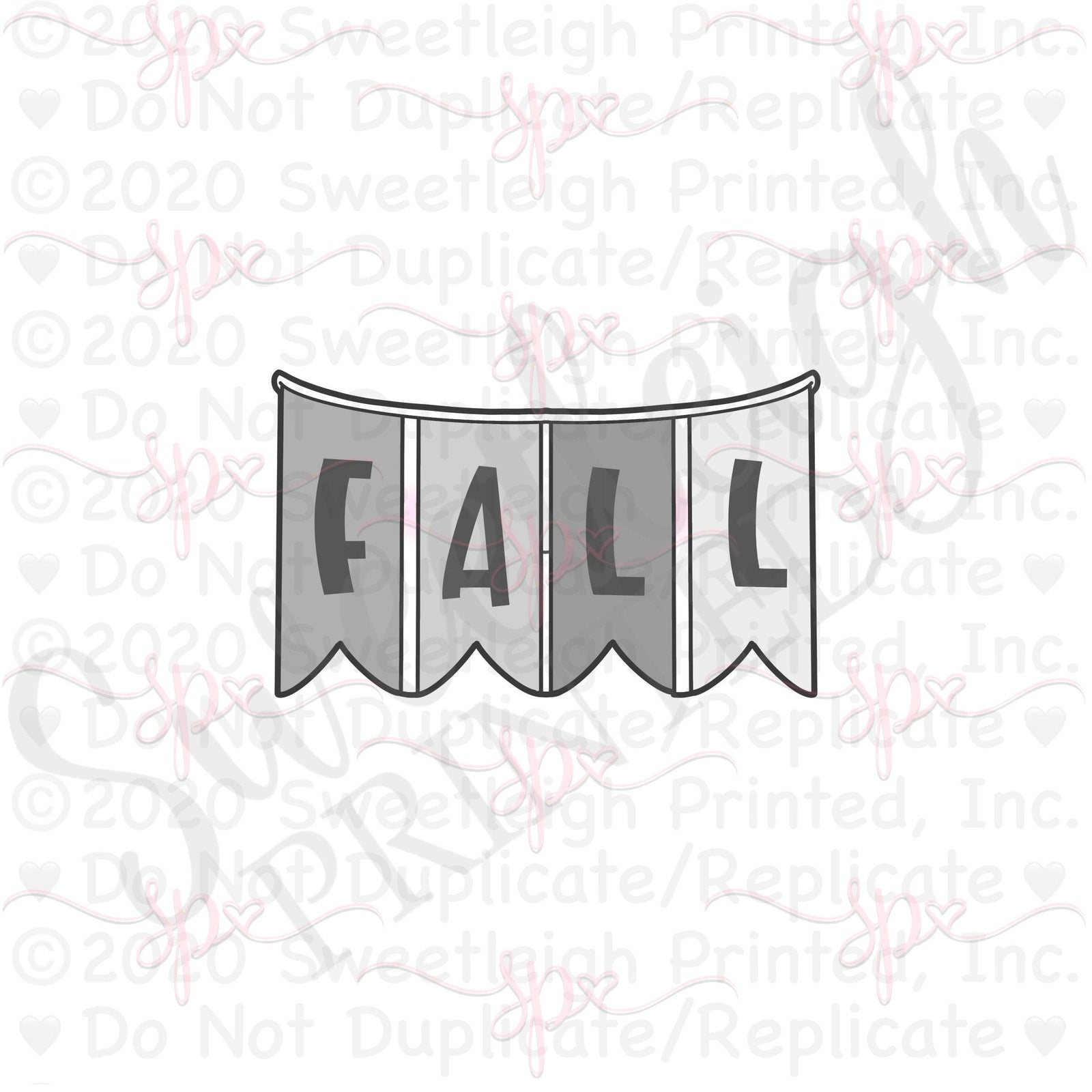 Fall Pennant Cookie Cutter - Sweetleigh 