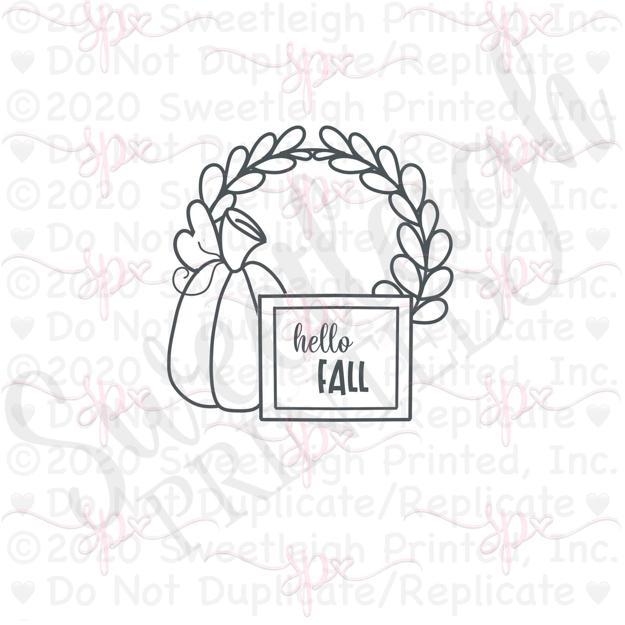 Fall Wreath Plaque Cookie Cutter - Sweetleigh 