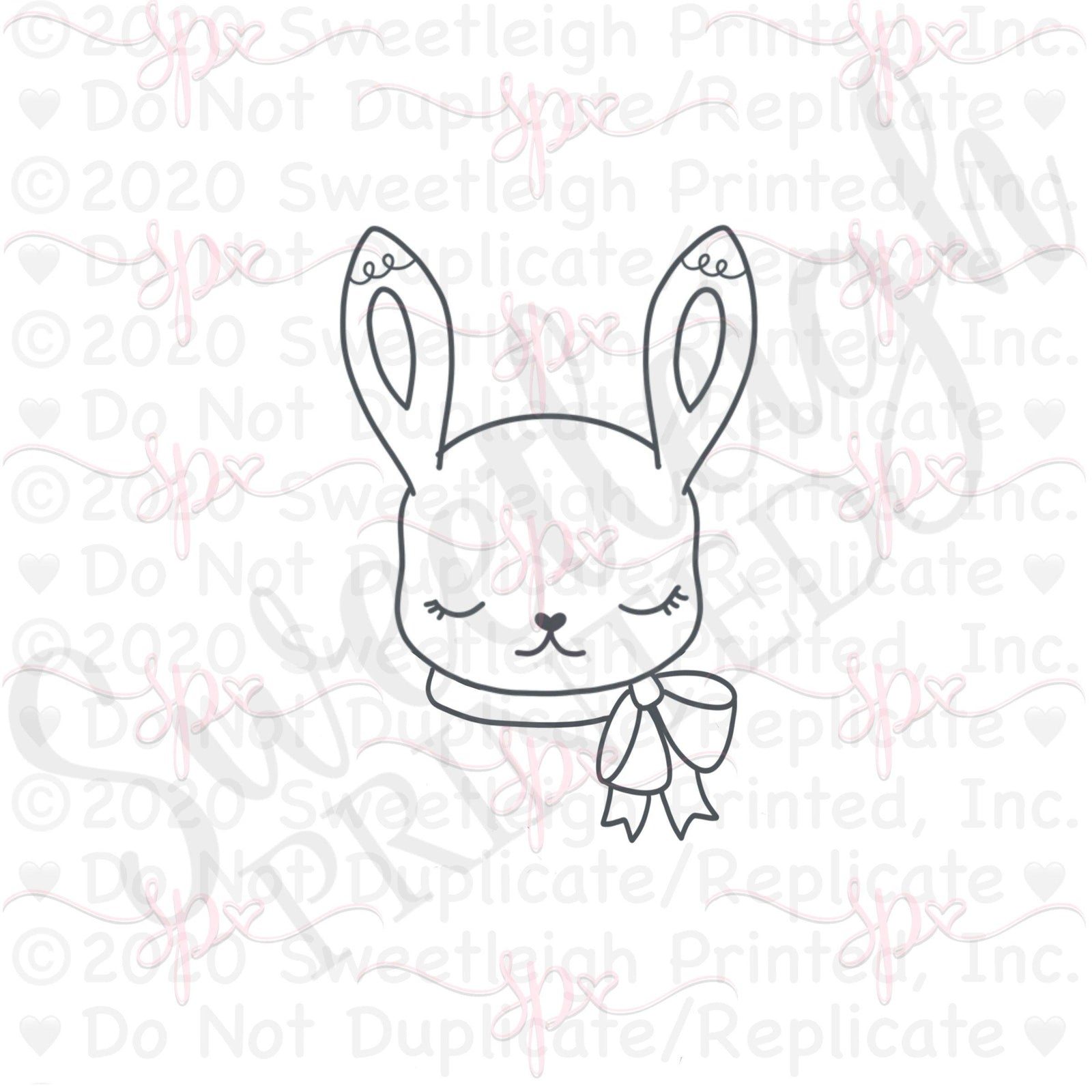 Fancy Bunny Face Cookie Cutter - Sweetleigh 