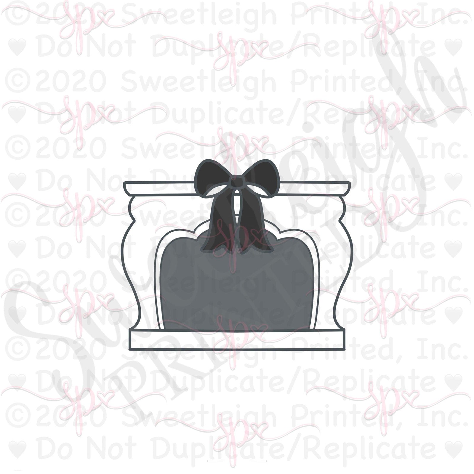Fancy Fireplace with Bow Cookie Cutter - Sweetleigh 