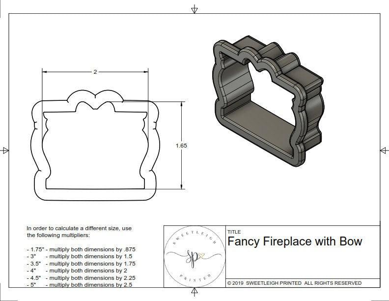 Fancy Fireplace with Bow Cookie Cutter - Sweetleigh 