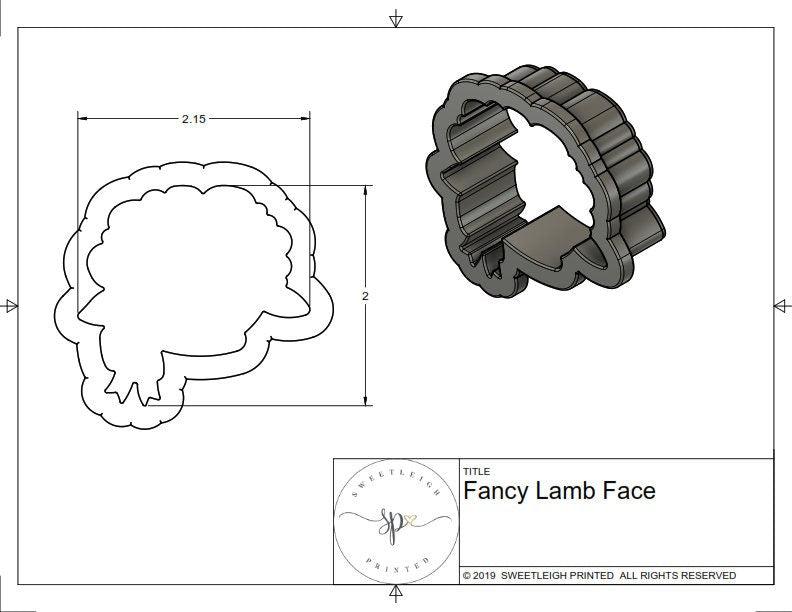 Fancy Lamb Face Cookie Cutter - Sweetleigh 